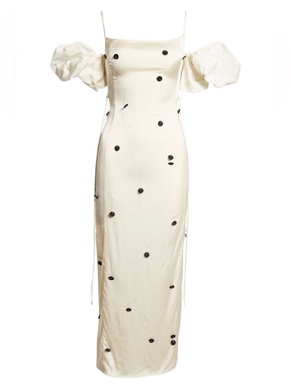 Jacquemus La robe chouchou midi dress polka dots  removable puff sleeves NWT